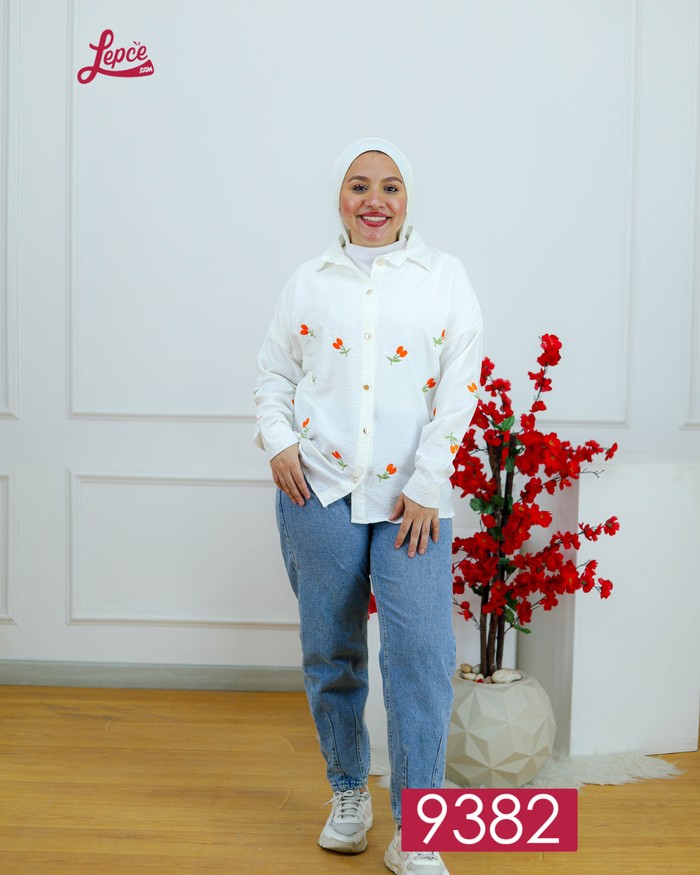 Lepce - لبسى شميز كتان كرز 🍒🍒 - برتقالى